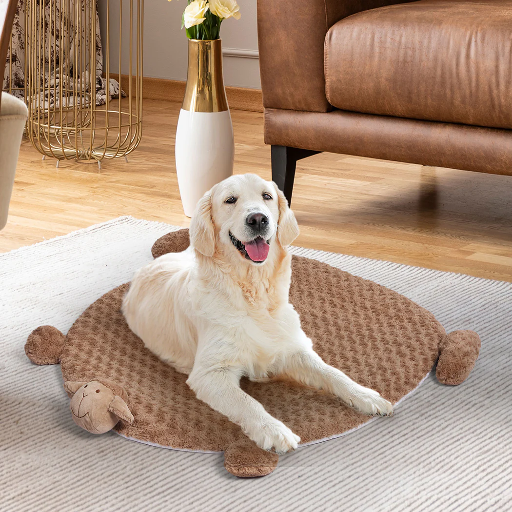 MEDIUM Dog Beds Pet Calming Squeaky - Tan - Nurns