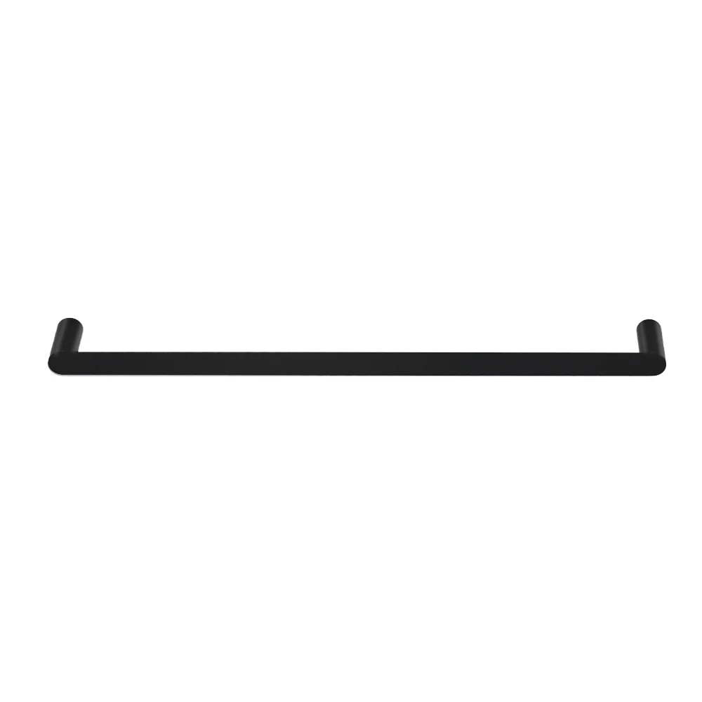 Towel Rail Rack Holder Single 600mm Wall Mounted Stainless Steel - Black - Nurns