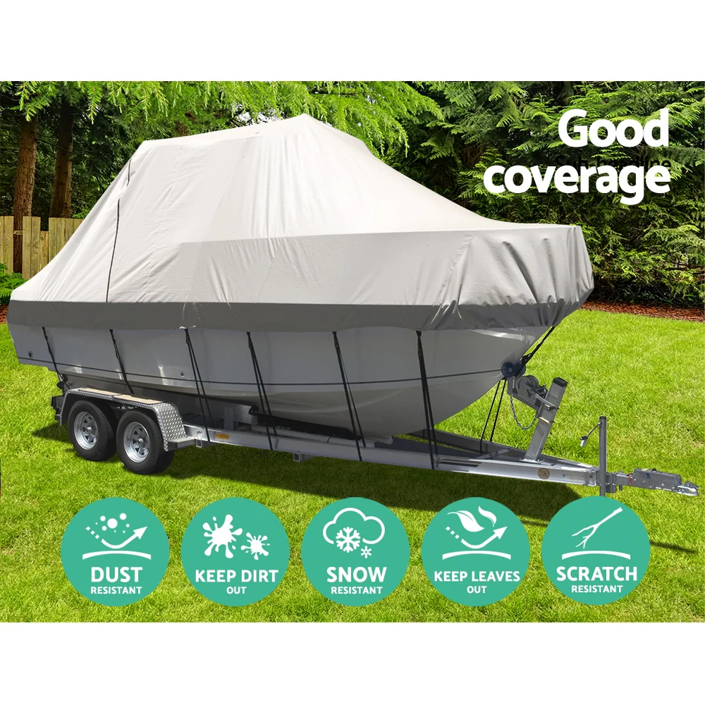 Boat Cover 19-21ft Trailerable Jumbo Marine Grade Heavy Duty - Grey - Nurns