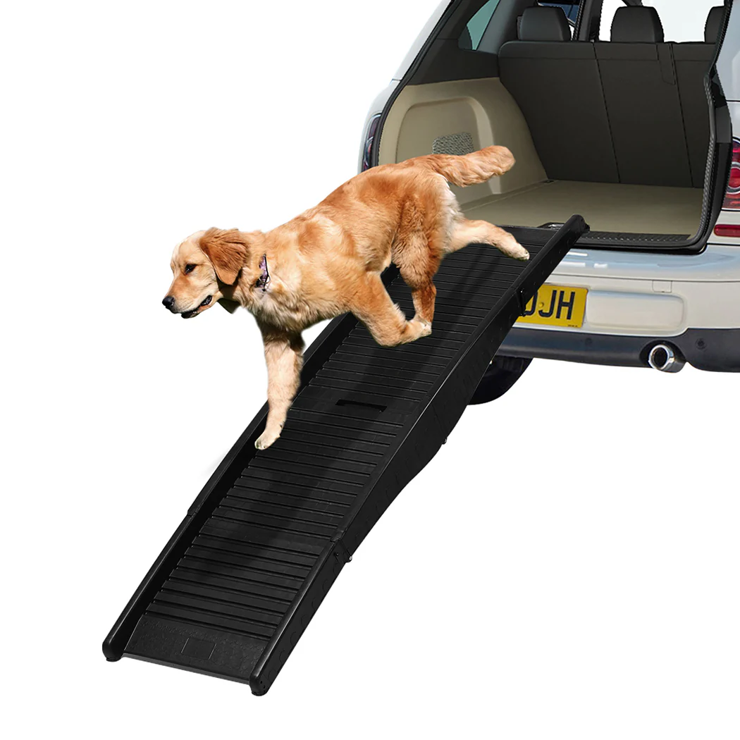 Dog Ramp Pet Car Suv Travel Stair Step Foldable Portable Lightweight Ladder - Black - Nurns