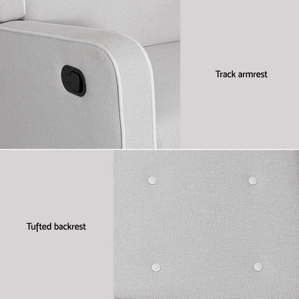 Stheno Recliner Armchair 360° Swivel - Grey - Nurns