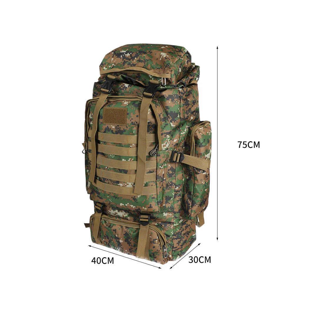 80L Military Tactical Backpack Rucksack Hiking Camping Outdoor Trekking Army Bag - Nurns