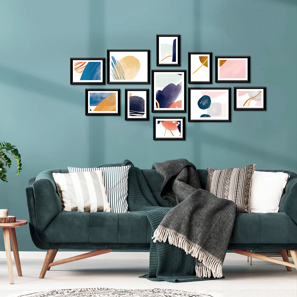 Photo Frames 11PCS  5x7in 6x8in 8x10in Hanging Wall Frame Black - Nurns