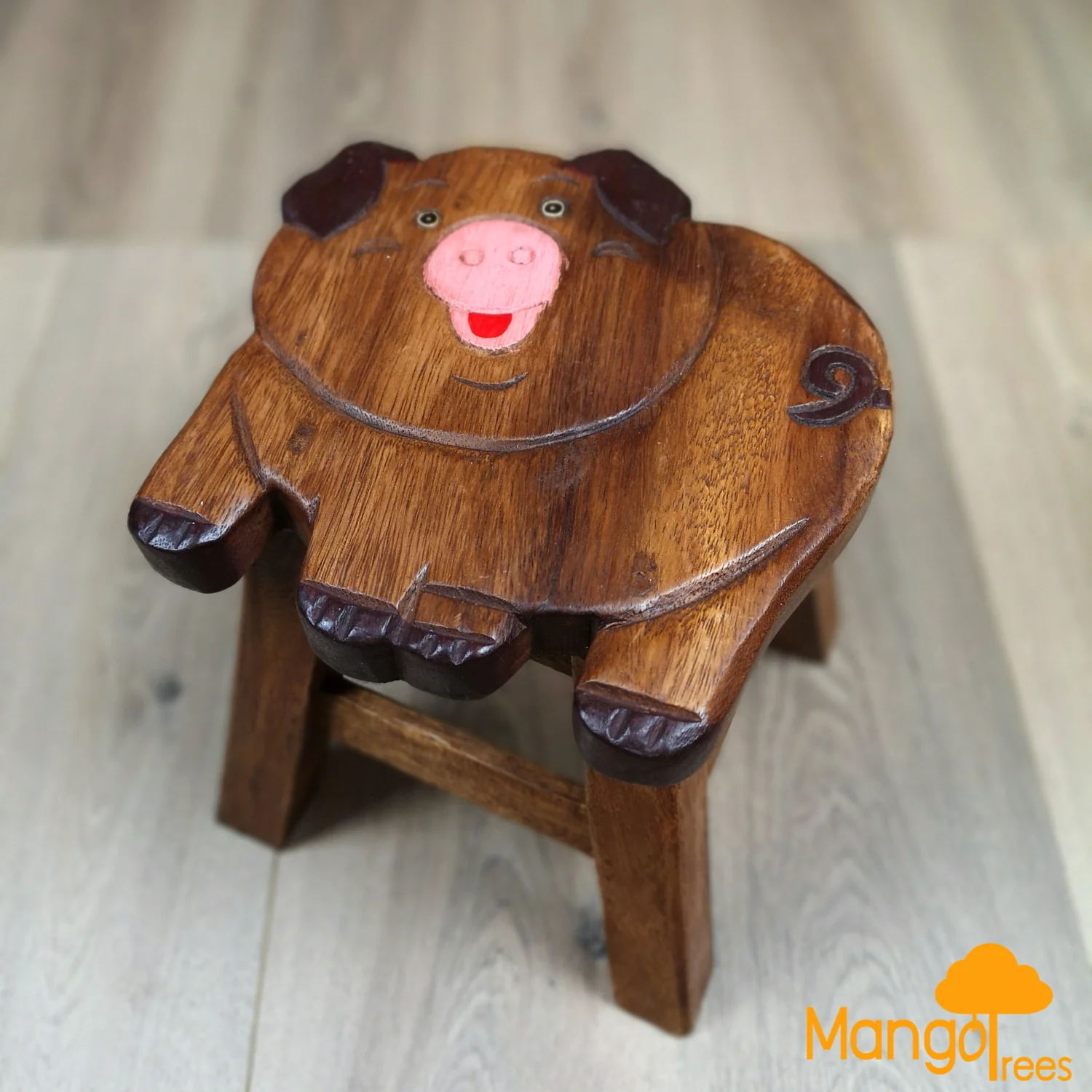 Kids Wooden Stool Pig - Nurns