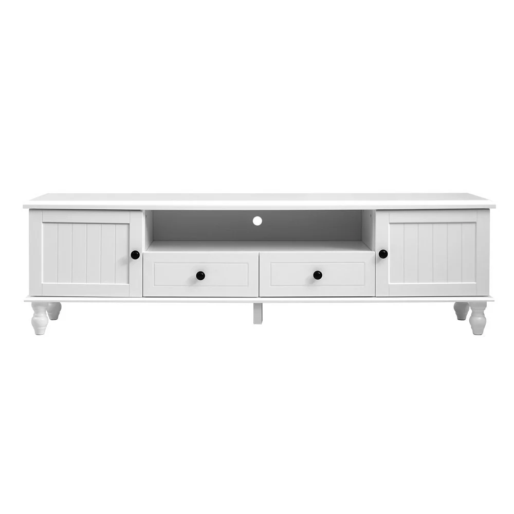 Rune 160cm TV Cabinet Entertainment Unit Stand French Provincial Storage - White - Nurns
