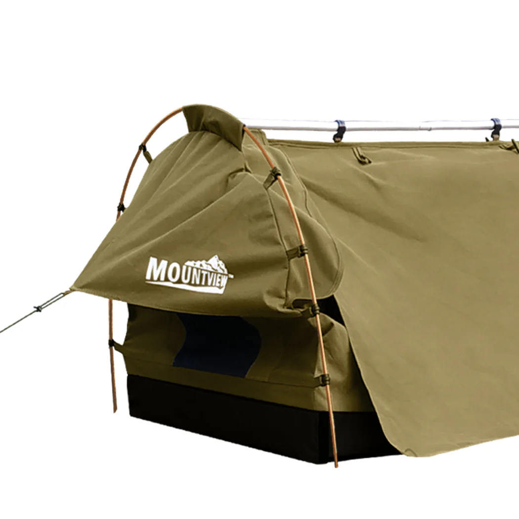 Mountview Double Swag Camping Swags Canvas Dome Tent Free Standing Grey - Nurns