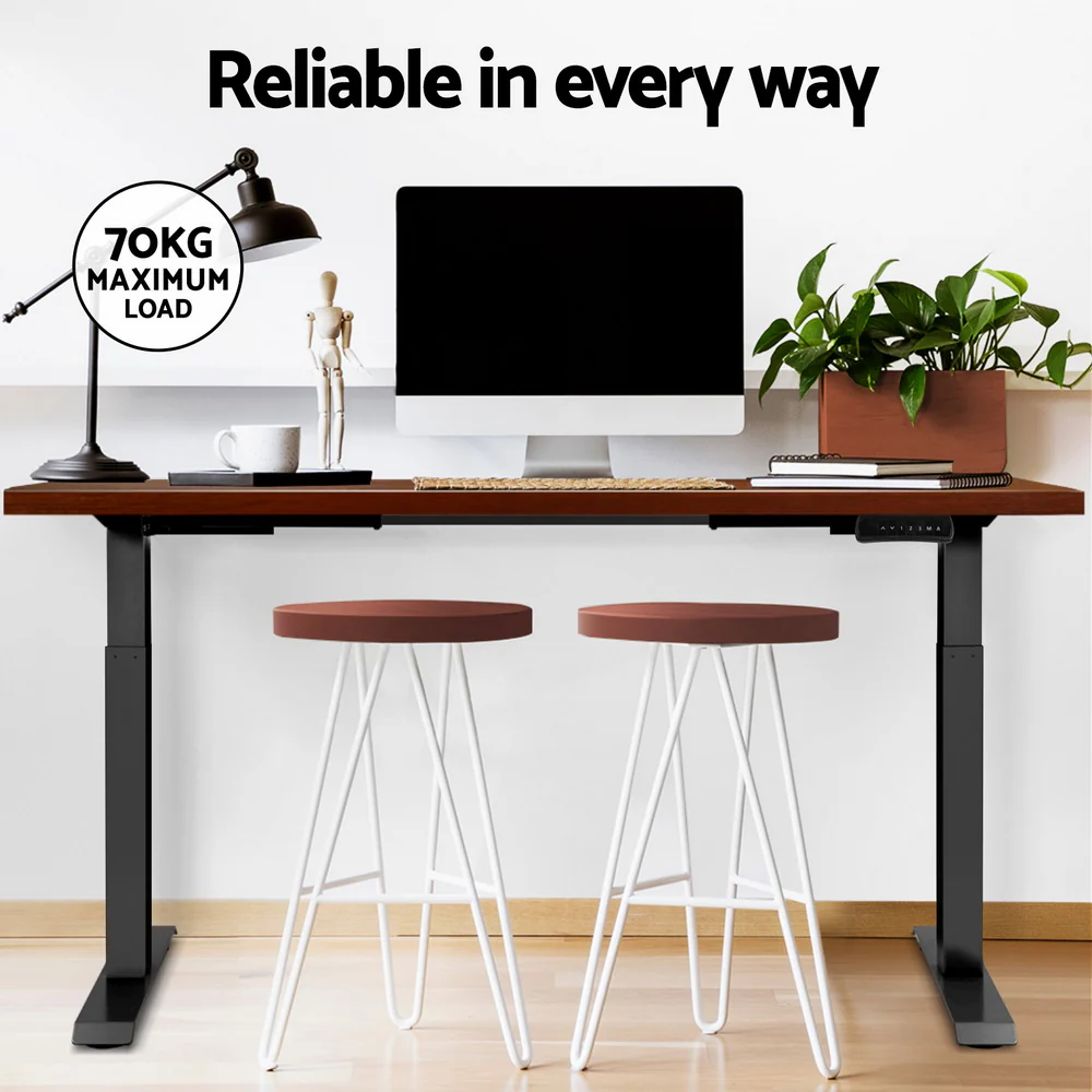 Artiss Standing Desk Motorised Dual Motor Walnut 120cm - Nurns