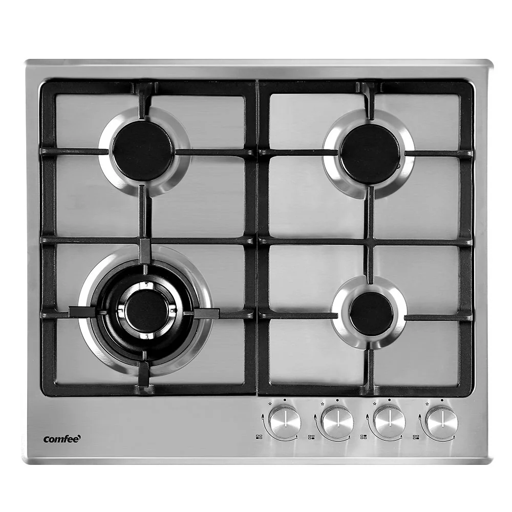 Comfee 60cm Gas Cooktop Stainless Steel 4 Burners Kitchen Stove Cook Top NG LPG - Nurns