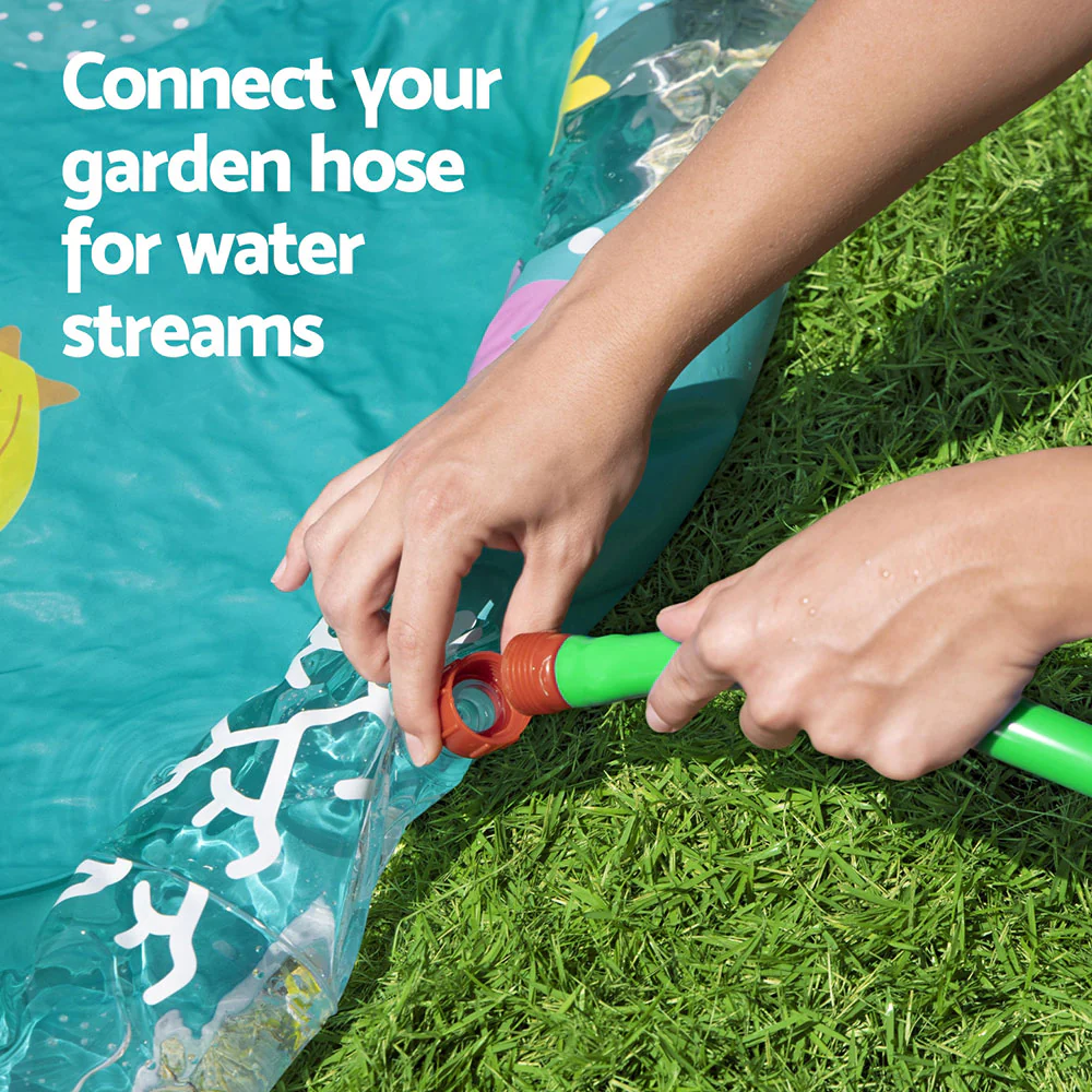 Bestway Kids Inflatable Pad Round Splash Pool Sprinkler Spray Toys Marine 165cm - Nurns