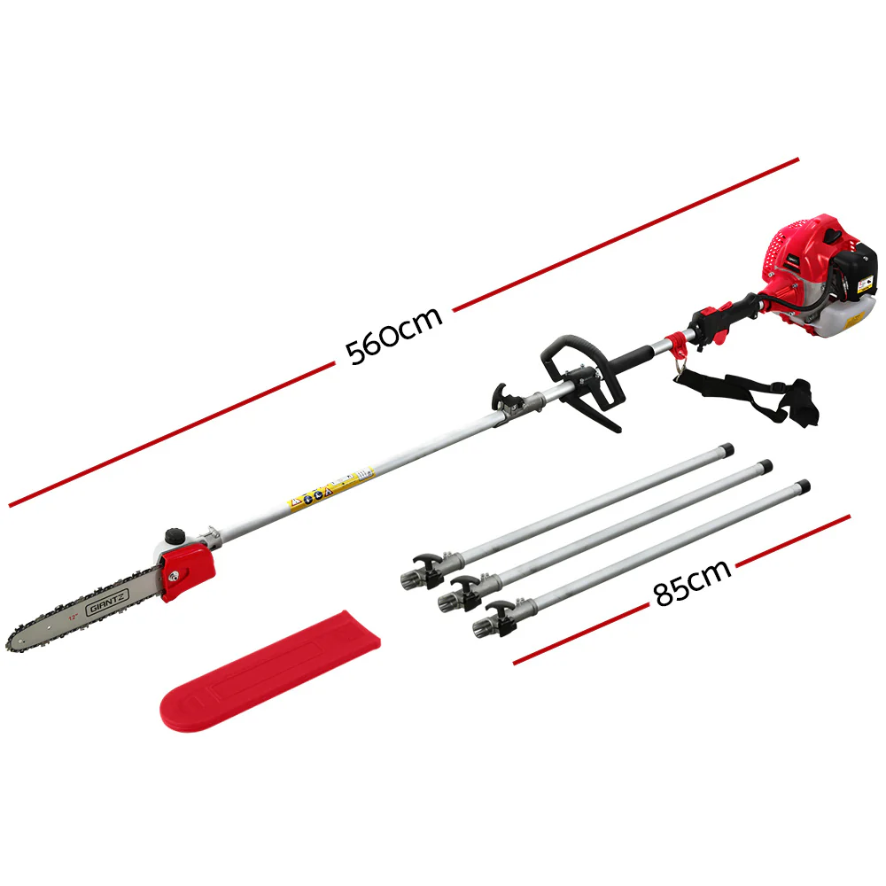 65CC Pole Chainsaw 12in Chain Saw Petrol 5.6m Long Reach - Nurns