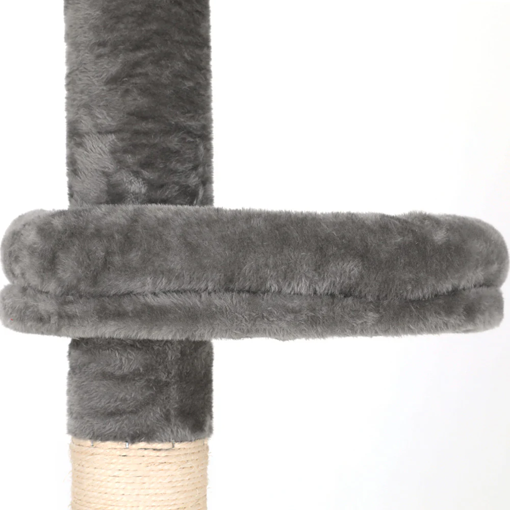 Cat Tree 290cm Tower Scratching Post Scratcher Floor to Ceiling Cats Bed - Grey & White - Nurns