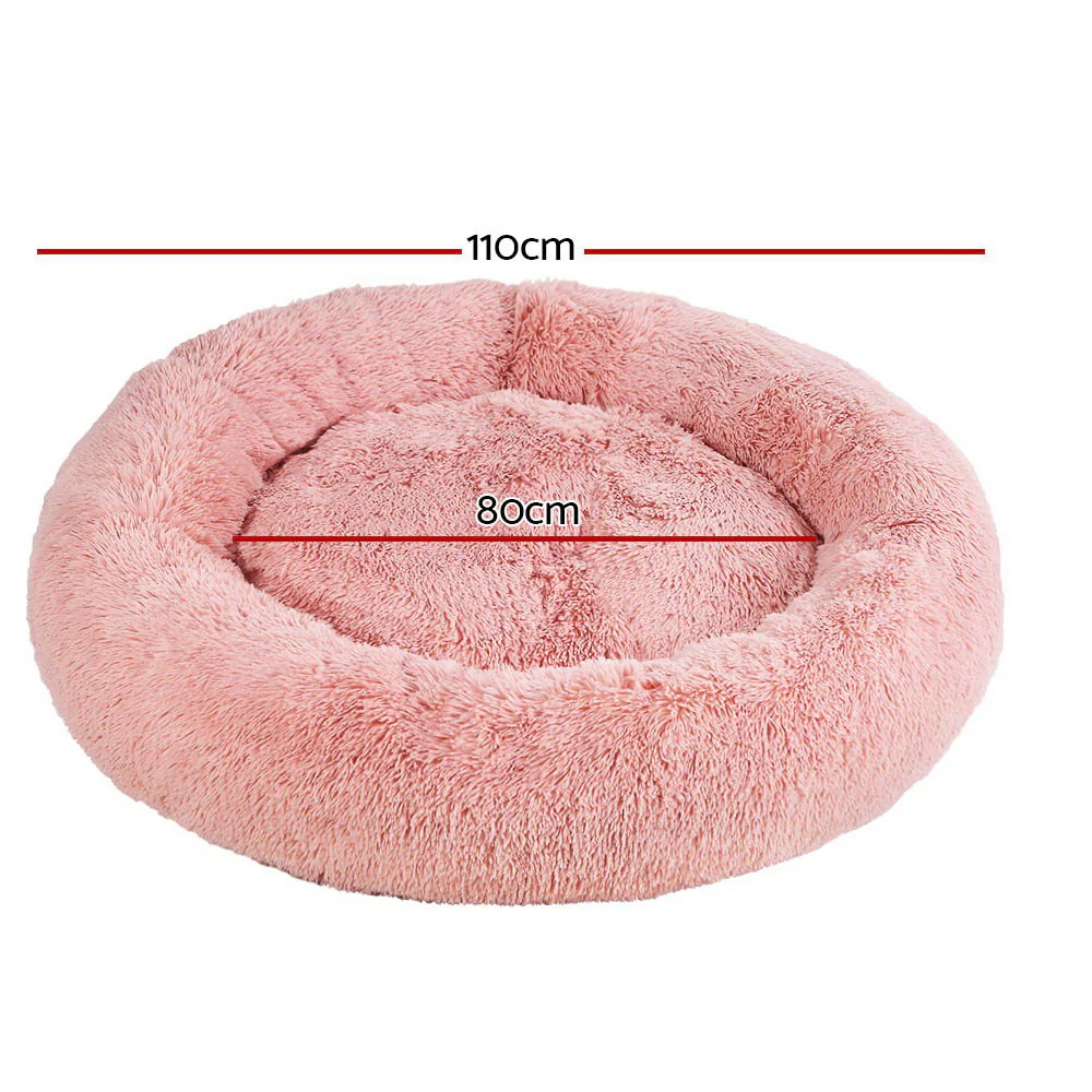 XLarge Dog Beds Pet 110cm Calming Soft Plush - Pink - Nurns