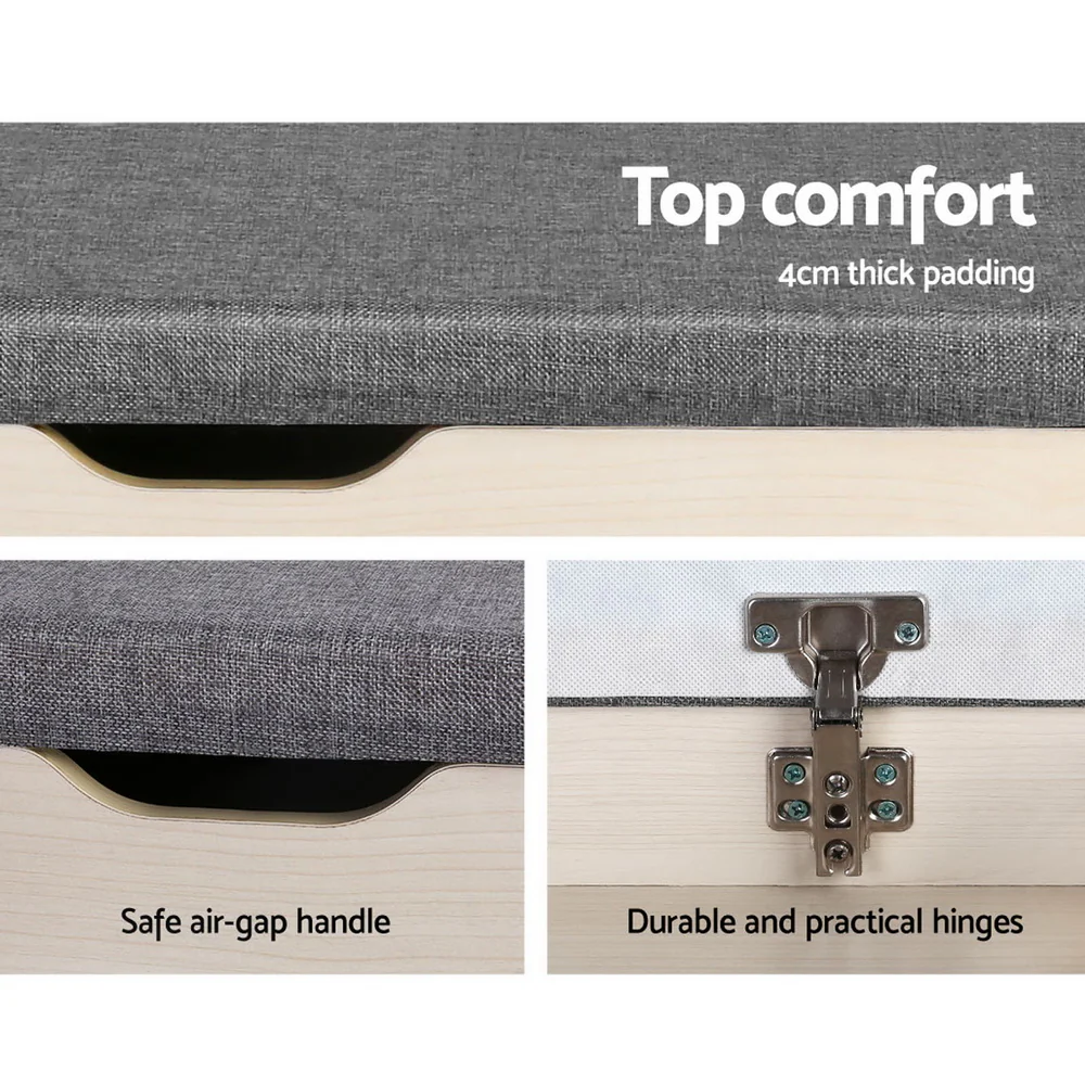 Artiss Shoe Rack Cabinet Bench 9 Pairs Pine Dora - Nurns