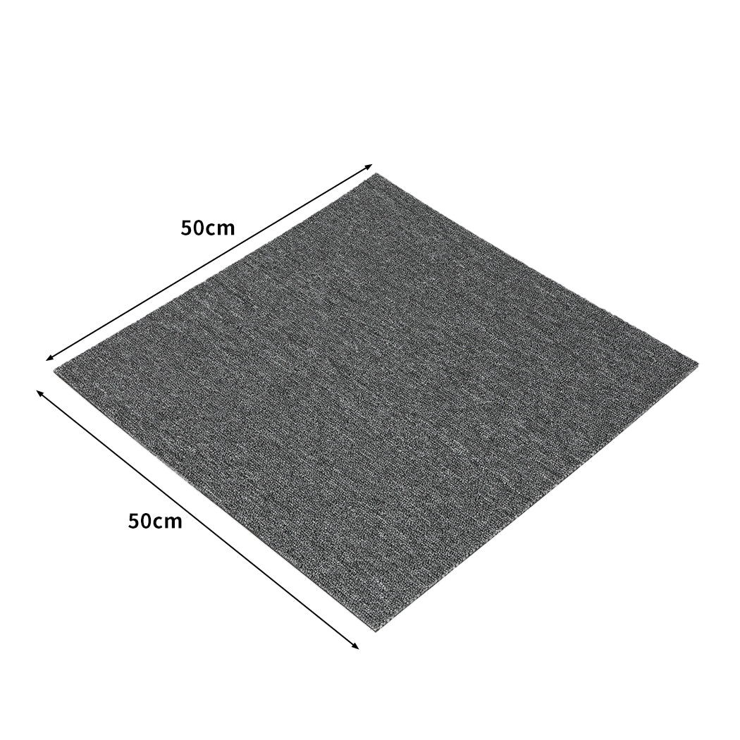 Roxine Set of 20 50x50 Carpet Tiles Box Heavy Commercial Retail Office Premium Flooring - Grey - Nurns