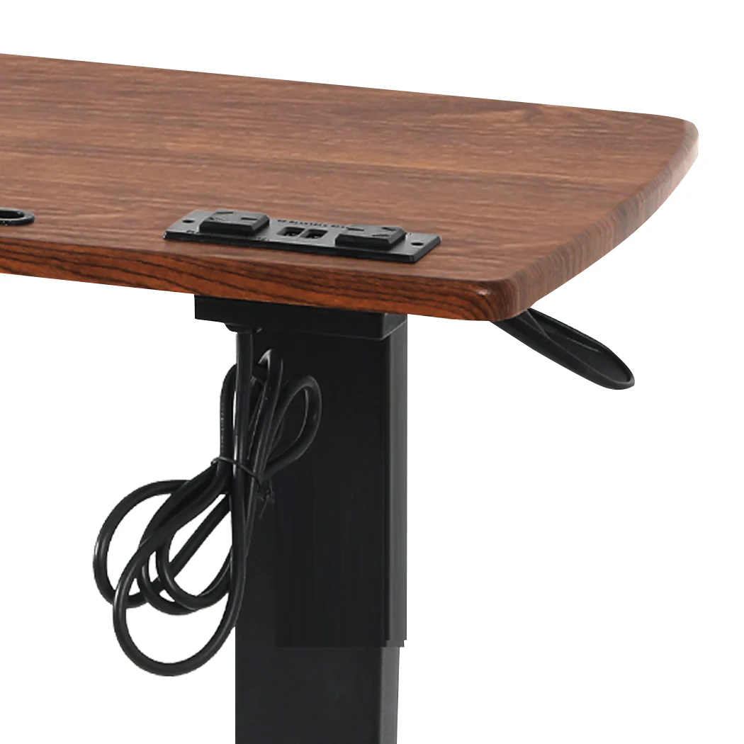 Levede Mobile Standing Desk Foldable Brown Fold - Nurns