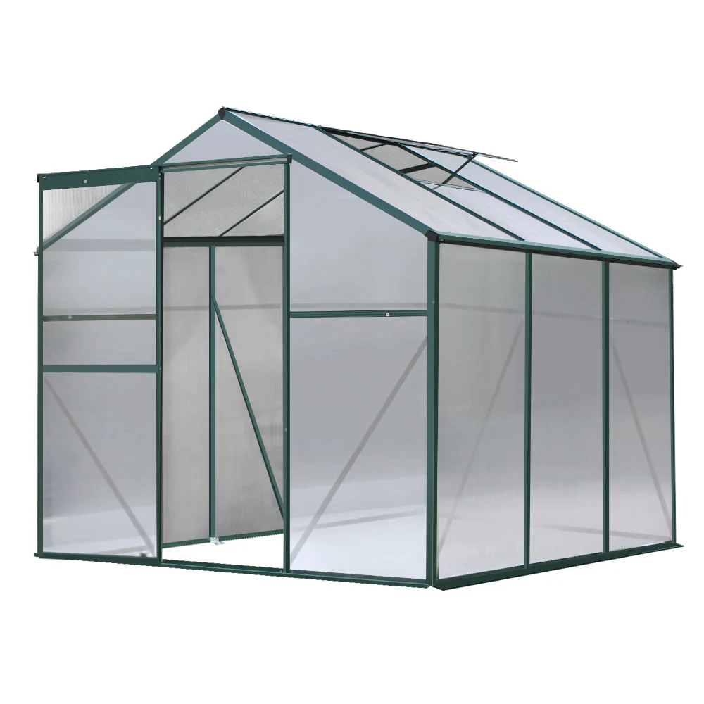 Greenfingers Greenhouse 1.9x1.9x1.83M Aluminium Polycarbonate Green House Garden Shed - Nurns