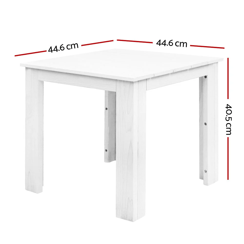 Ruben Wooden Outdoor Side Beach Table - White - Nurns