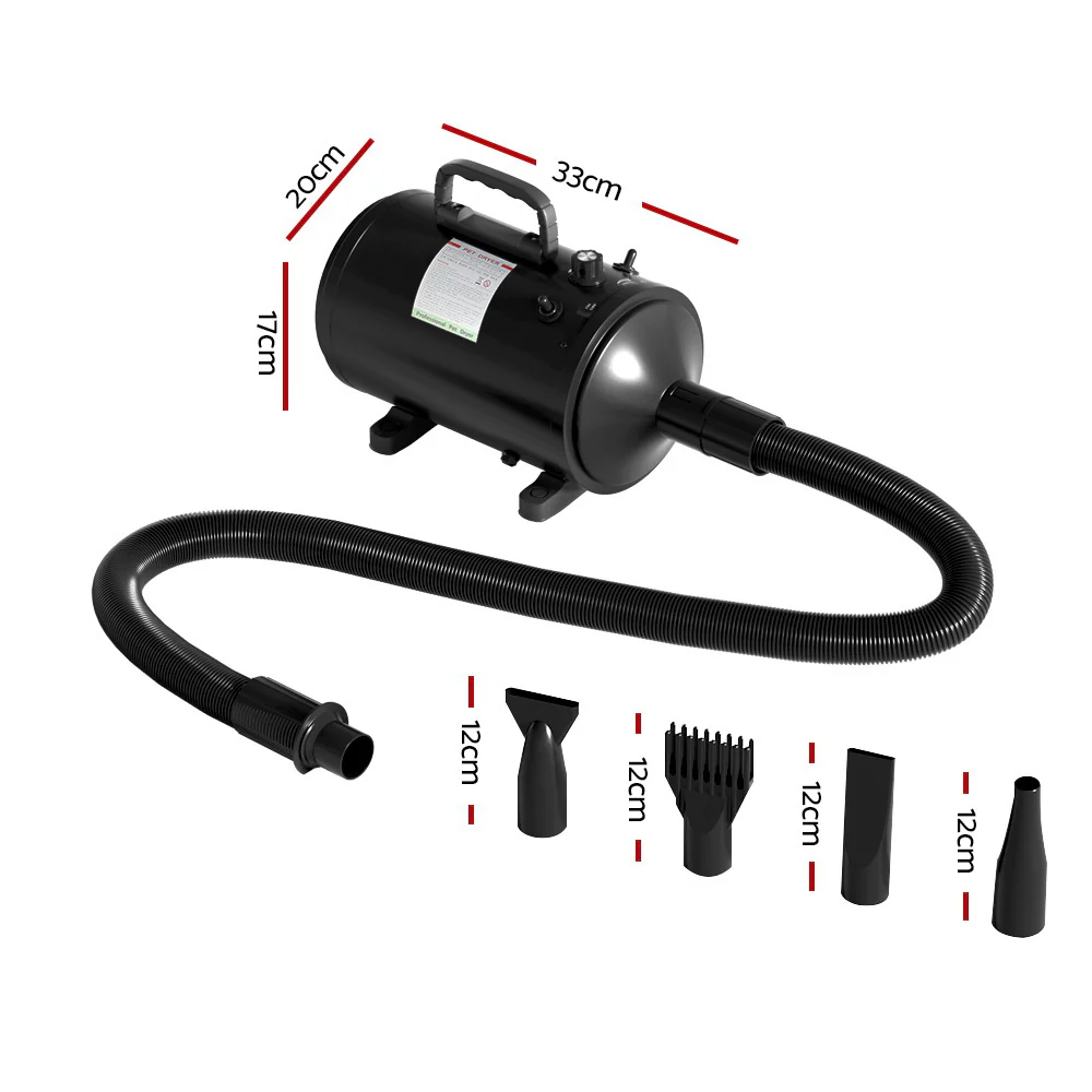 Pet Hair Dryer Dog Cat Grooming Speed Blower Hairdryer Heater Low Noise - Nurns