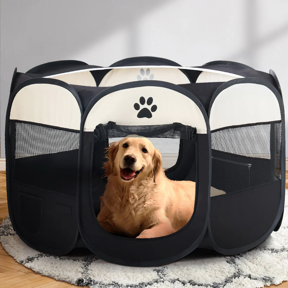 Dog Playpen Pet Playpen Enclosure Crate 8 Panel Play Pen Tent Bag Fence Puppy 3XL - Nurns