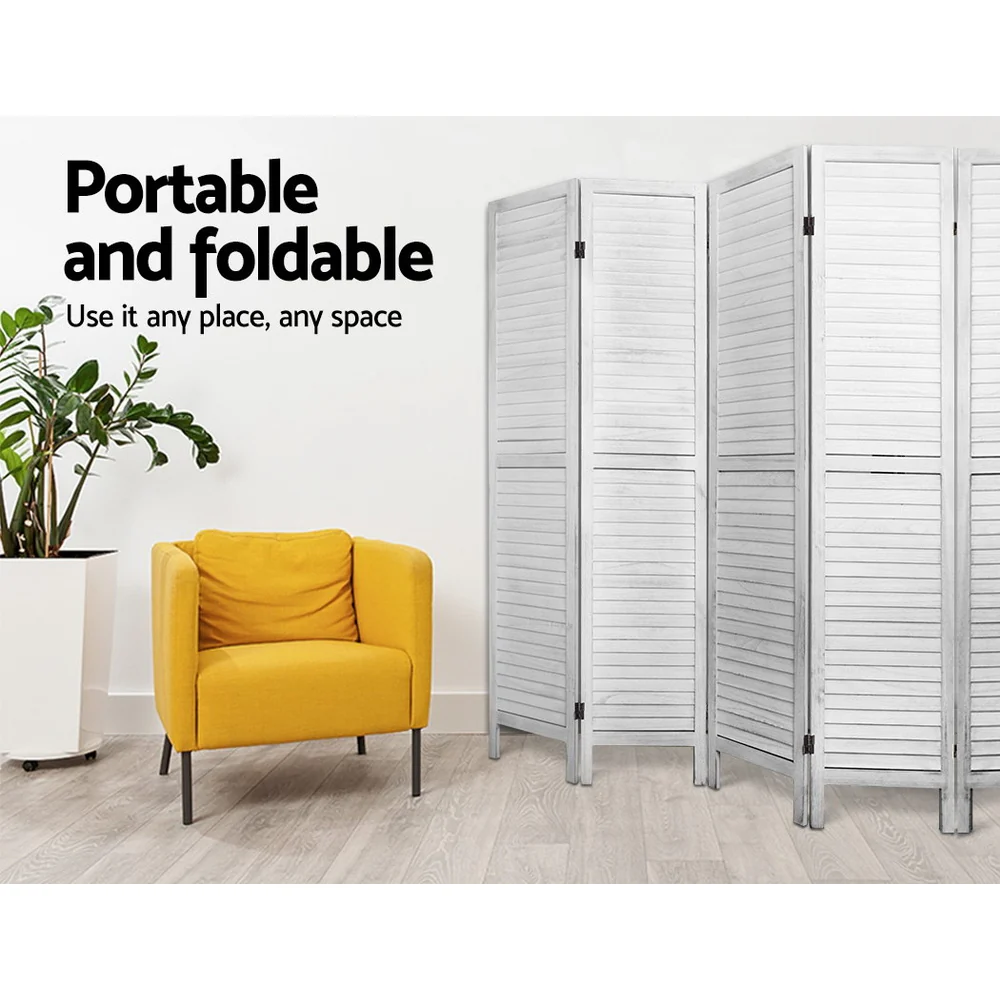 8 Panel Room Divider Screen 326x170cm - White - Nurns