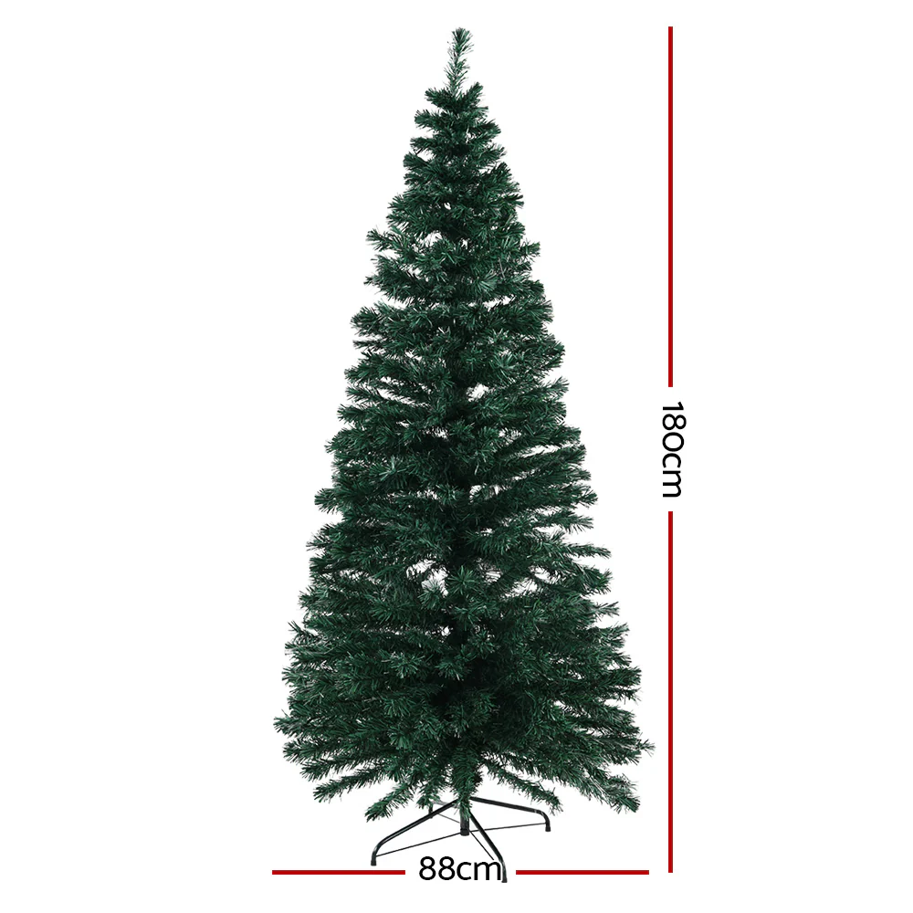 6ft 1.8m 300 Tips Christmas Tree Optic Fibre Xmas tree - Warm White - Nurns