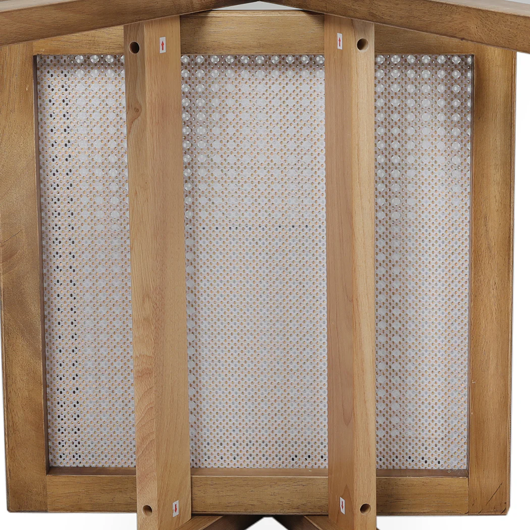 Elowen Set of 2 Dining Chair Solid Wood Rattan Armchair Wicker Accent Lounge Chairs - Natural - Nurns