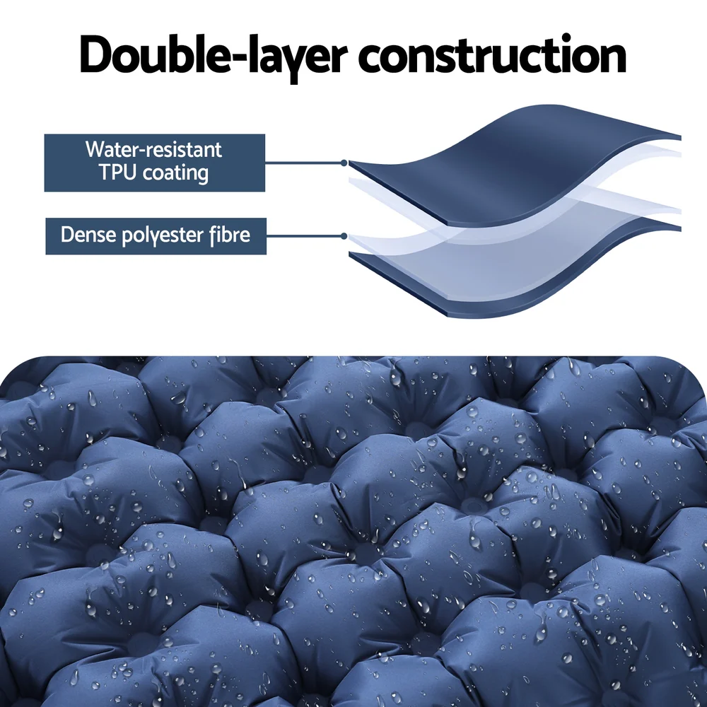 Self-Inflating Mattress Camping Sleeping Mat Air Bed Single Pillow Bag - Nurns