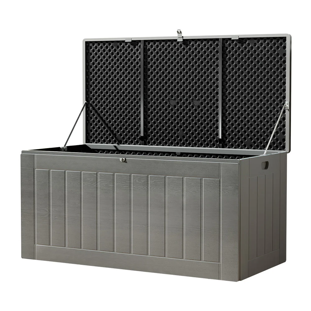 Outdoor Storage Box 830L Container Lockable Garden Bench Tool Shed - Grey - Nurns