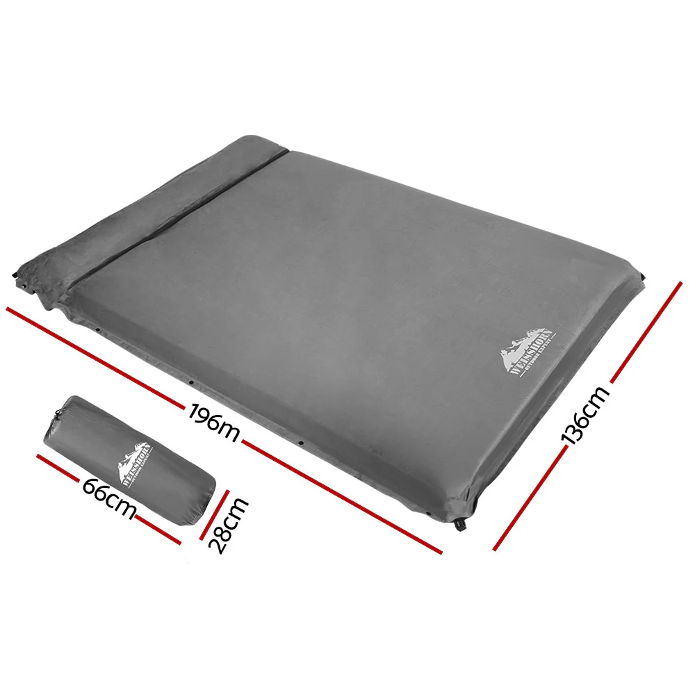 Self-Inflating Mattress 10CM Camping Sleeping Mat Air Double Grey - Nurns