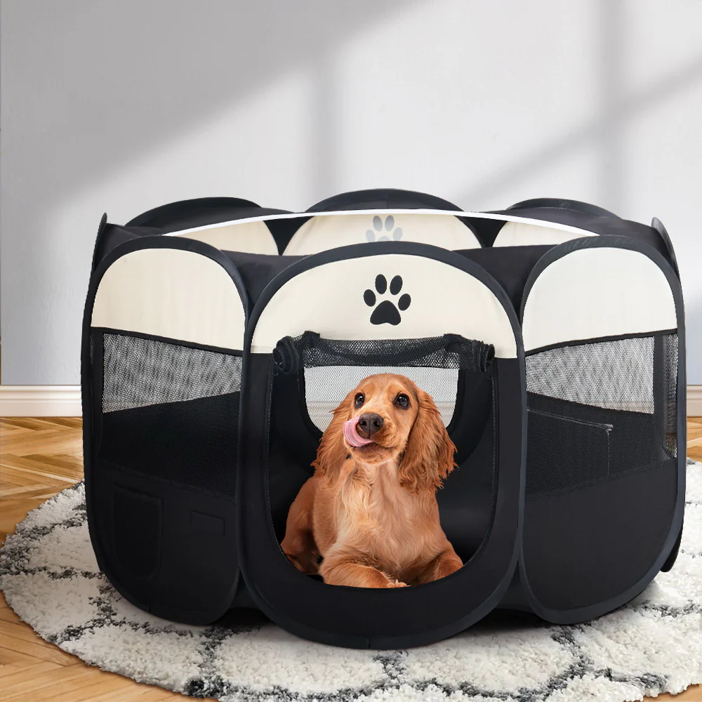 Dog Playpen Pet Playpen Enclosure Crate 8 Panel Play Pen Tent Bag Fence Puppy XL - Nurns