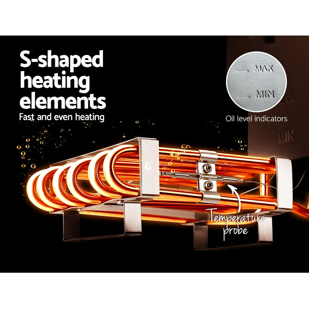 Devanti 20L Electric Commercial Deep Fryer Double Baskets Oil Taps 6000W - Nurns