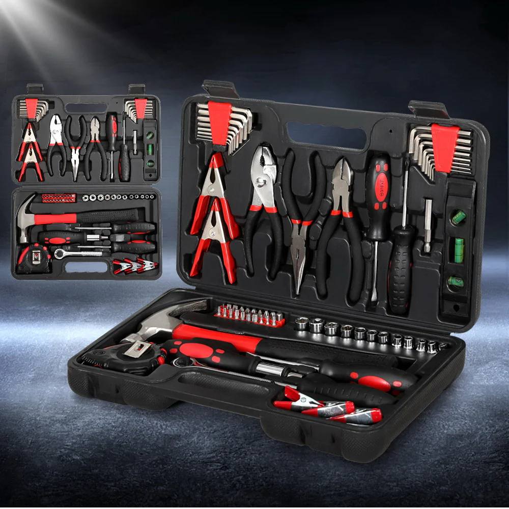 70pcs Tool Kit Set Box Household Toolbox Repair Hard Case Black - Nurns