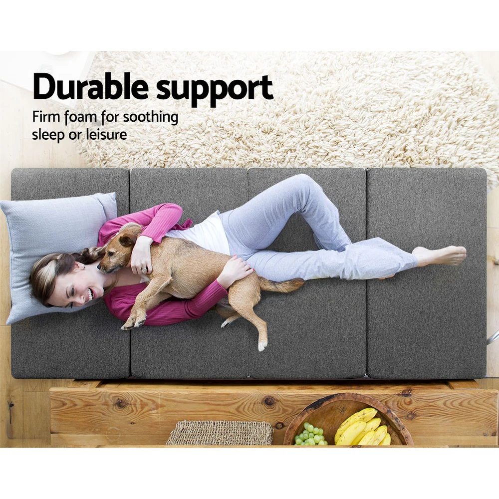 Andrew 12cm Folding Mattress Camping Foldable Portable Mattress Floor Bed - Single - Nurns