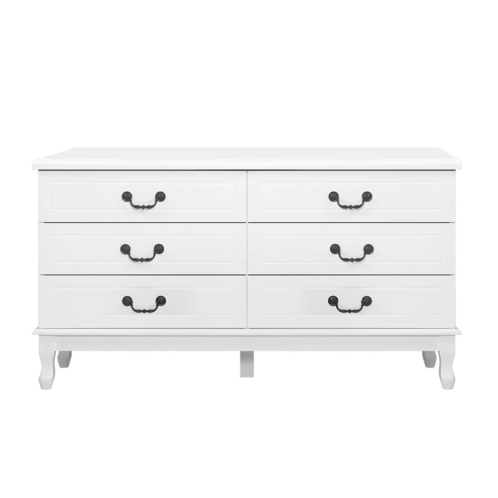 Artiss 6 Chest of Drawers - White - Nurns