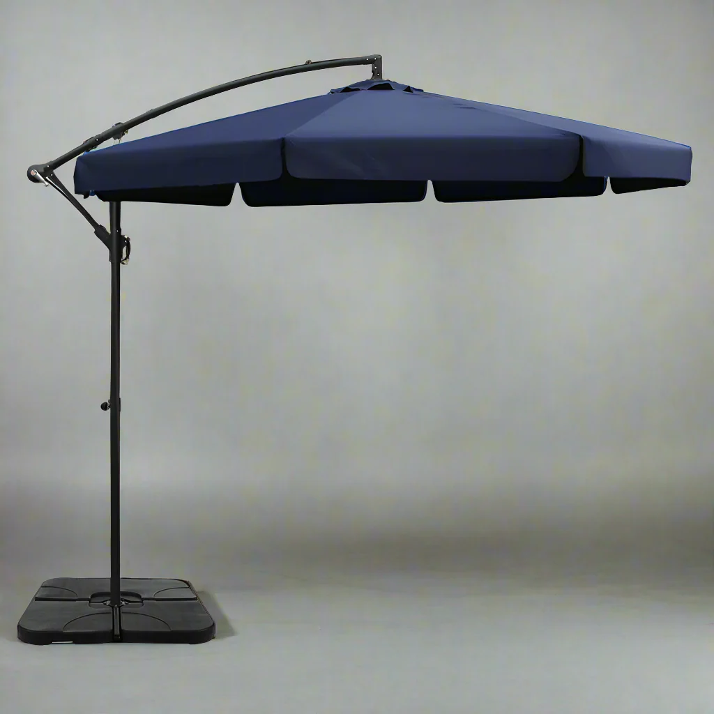 Instahut 3m Outdoor Umbrella w/Base Cantilever Garden Beach Patio Navy - Nurns