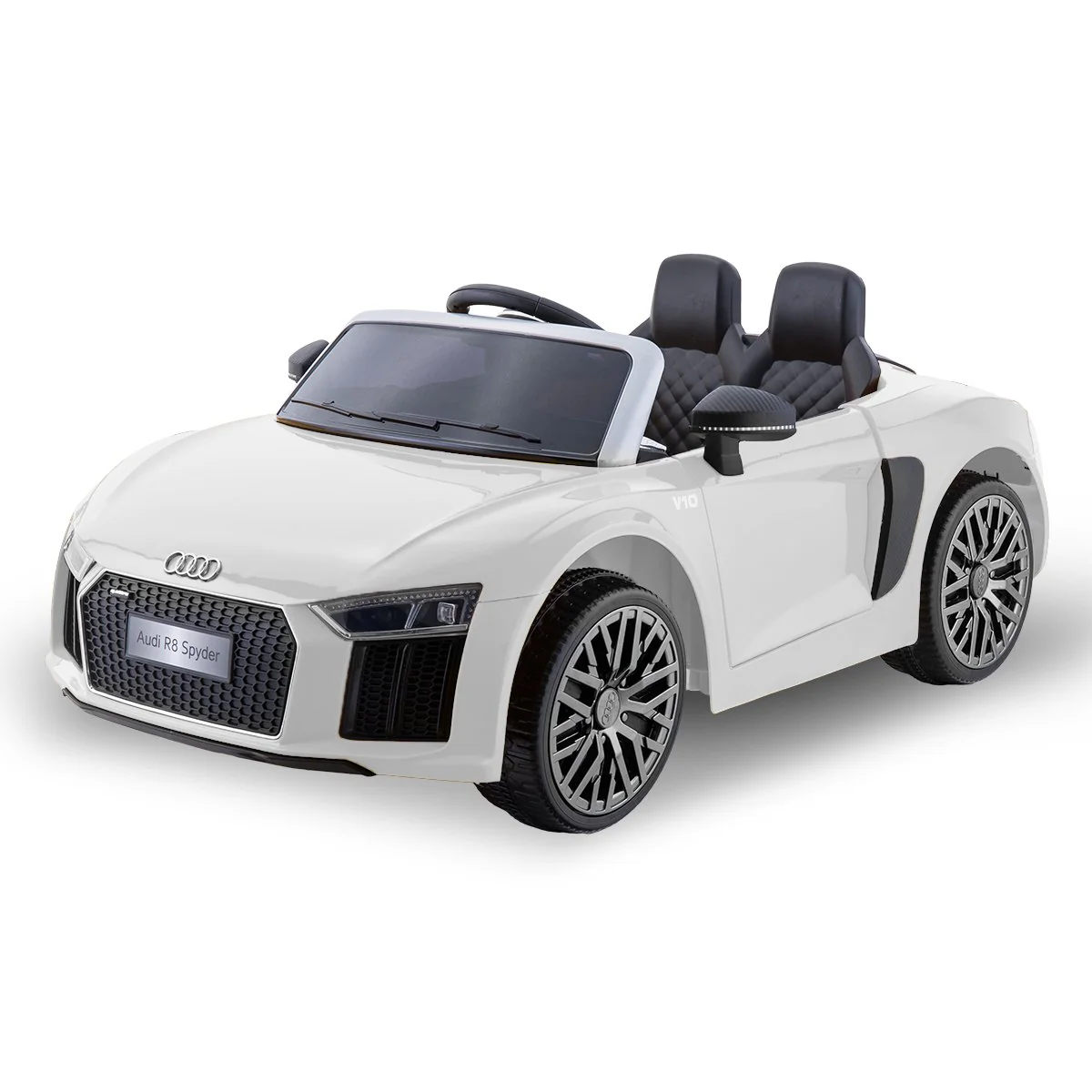 R8 Spyder Audi Licensed Kids Electric Ride On Car Remote Control - White - Nurns