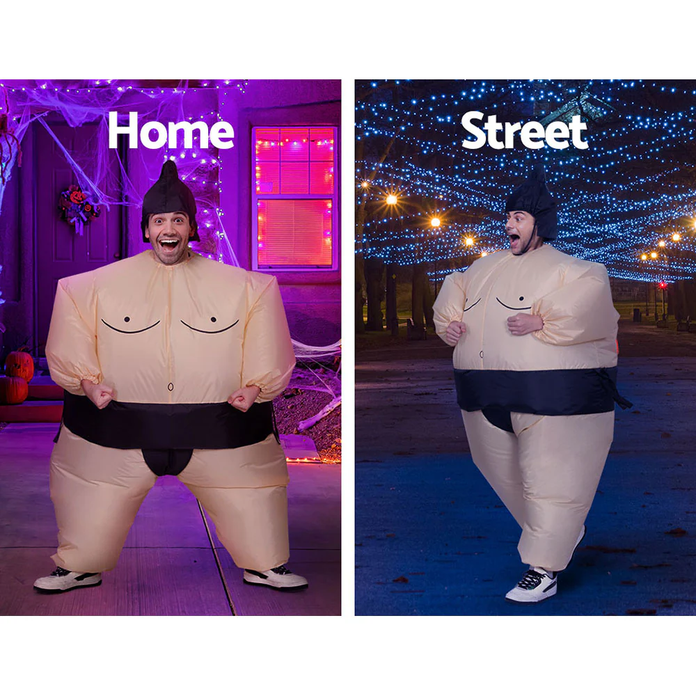 Inflatable Sumo Costume Adult Suit Blow Up Party Fancy Dress Halloween Cosplay - Nurns