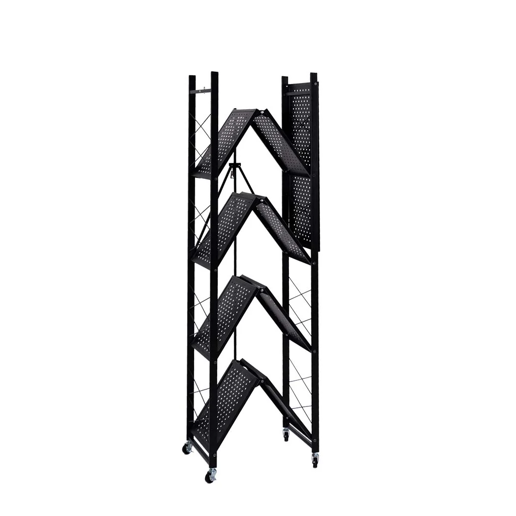 Levede Foldable Storage Shelf Display Black 5 Tiers - Nurns