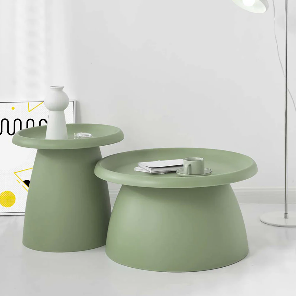 Iliana Coffee Table Round 71cm Plastic - Green - Nurns