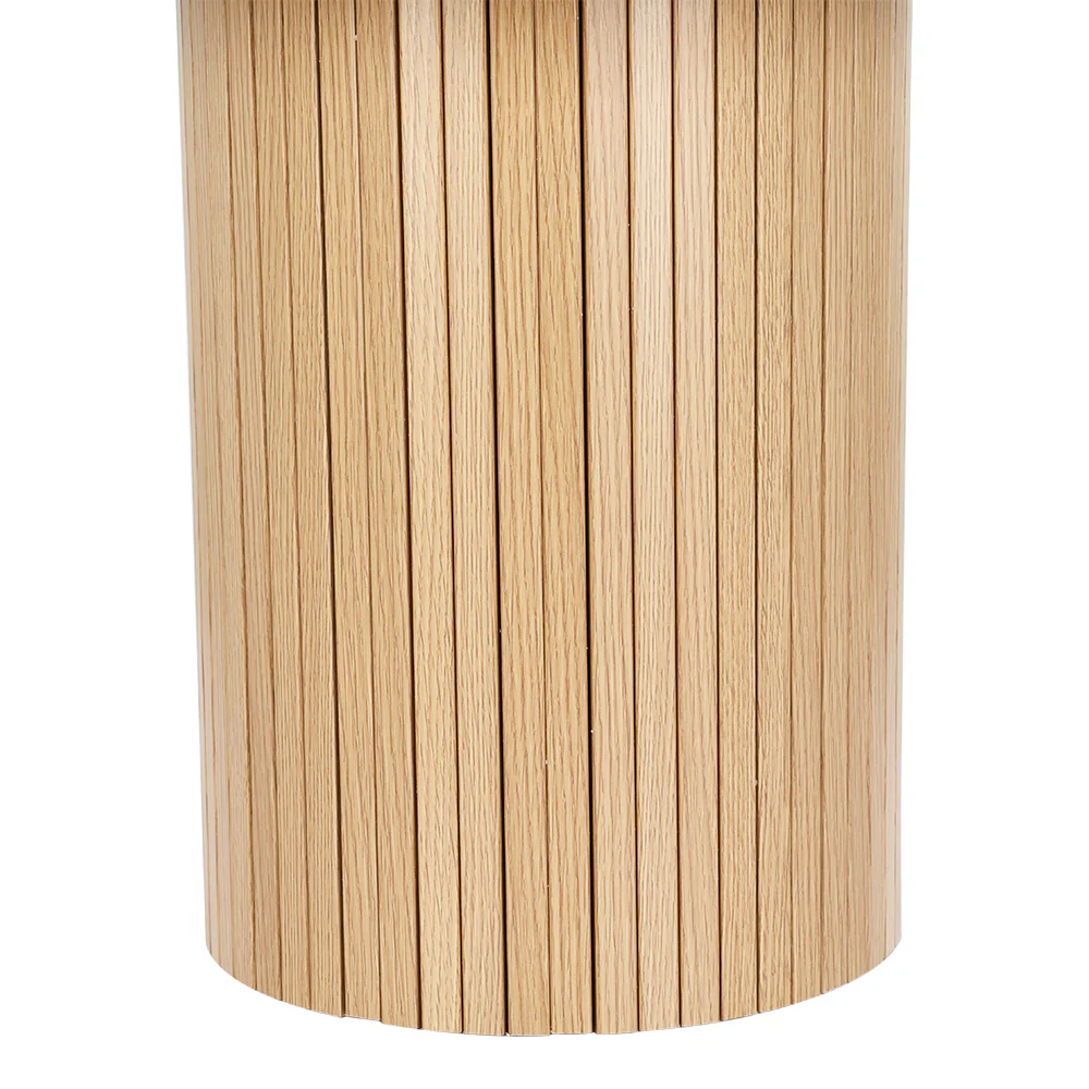 Iasonas Round Side End Table Fluted Base - Wood - Nurns