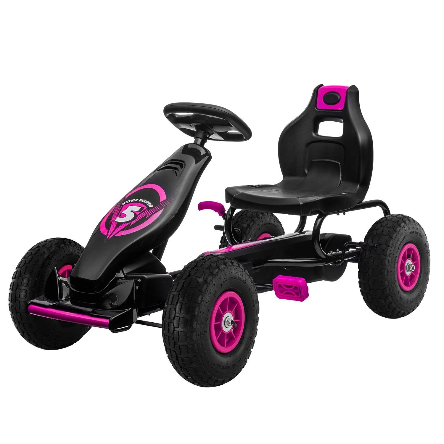G18 Kids Ride On Pedal Go Kart - Rose Pink - Nurns