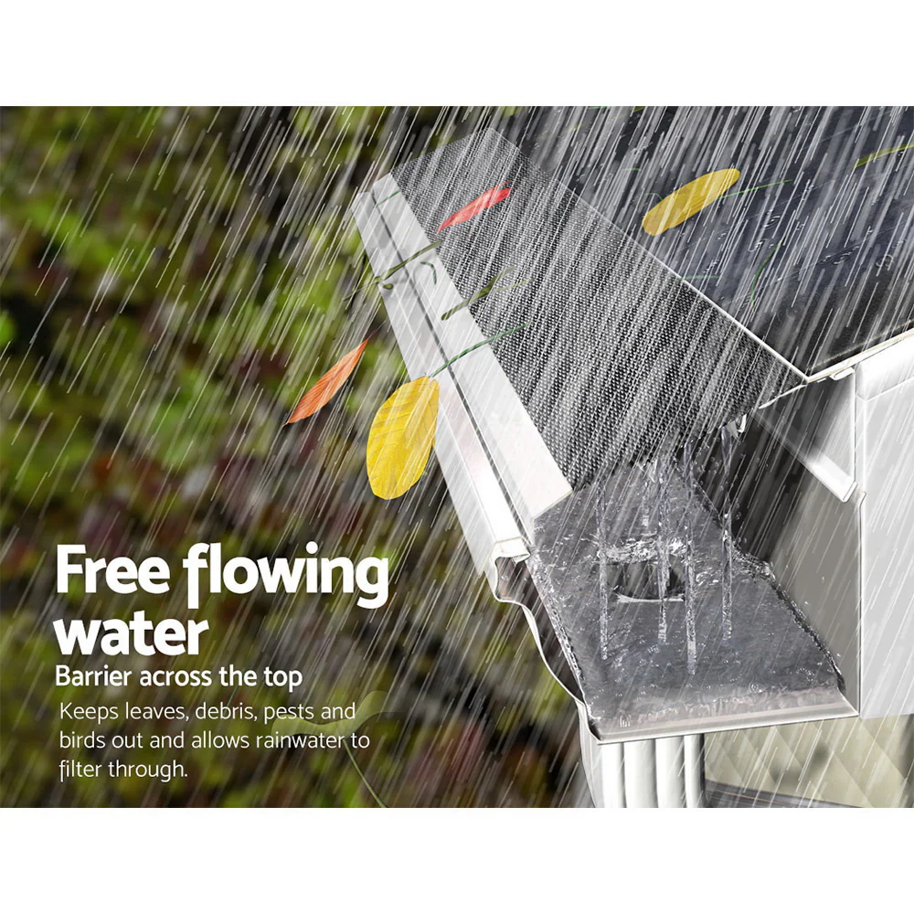 Set of 60 Gutter Guard Guards Aluminium Leaf Mesh 100x20cm Brush DIY Deluxe Garden 60M - Black - Nurns