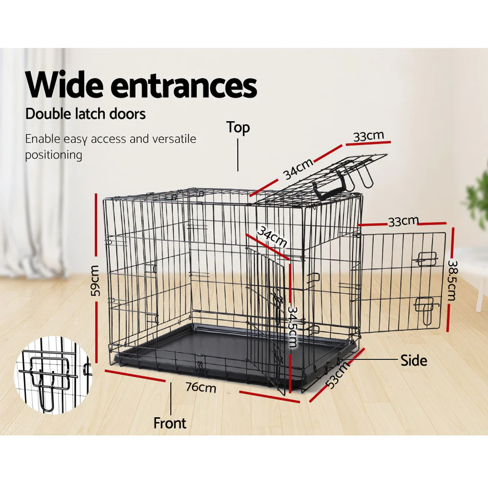 Dog Cage 36inch Pet Cage - Black - Nurns