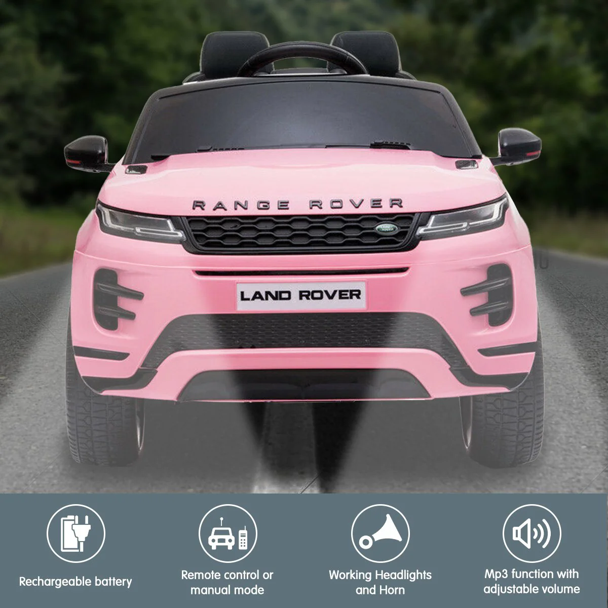 Land Rover Licensed Kids Electric Ride On Car Remote Control - Pink - Nurns