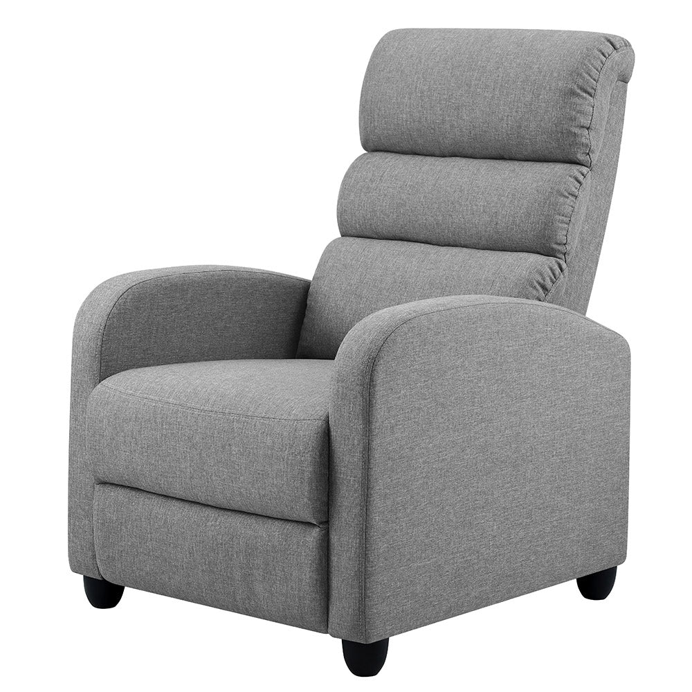 Calypso Luxury Recliner Chair Lounge Armchair Fabric Cover - Grey - Nurns