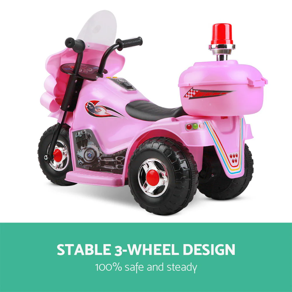Kids Ride On Motorbike Motorcycle Car - Pink - Nurns
