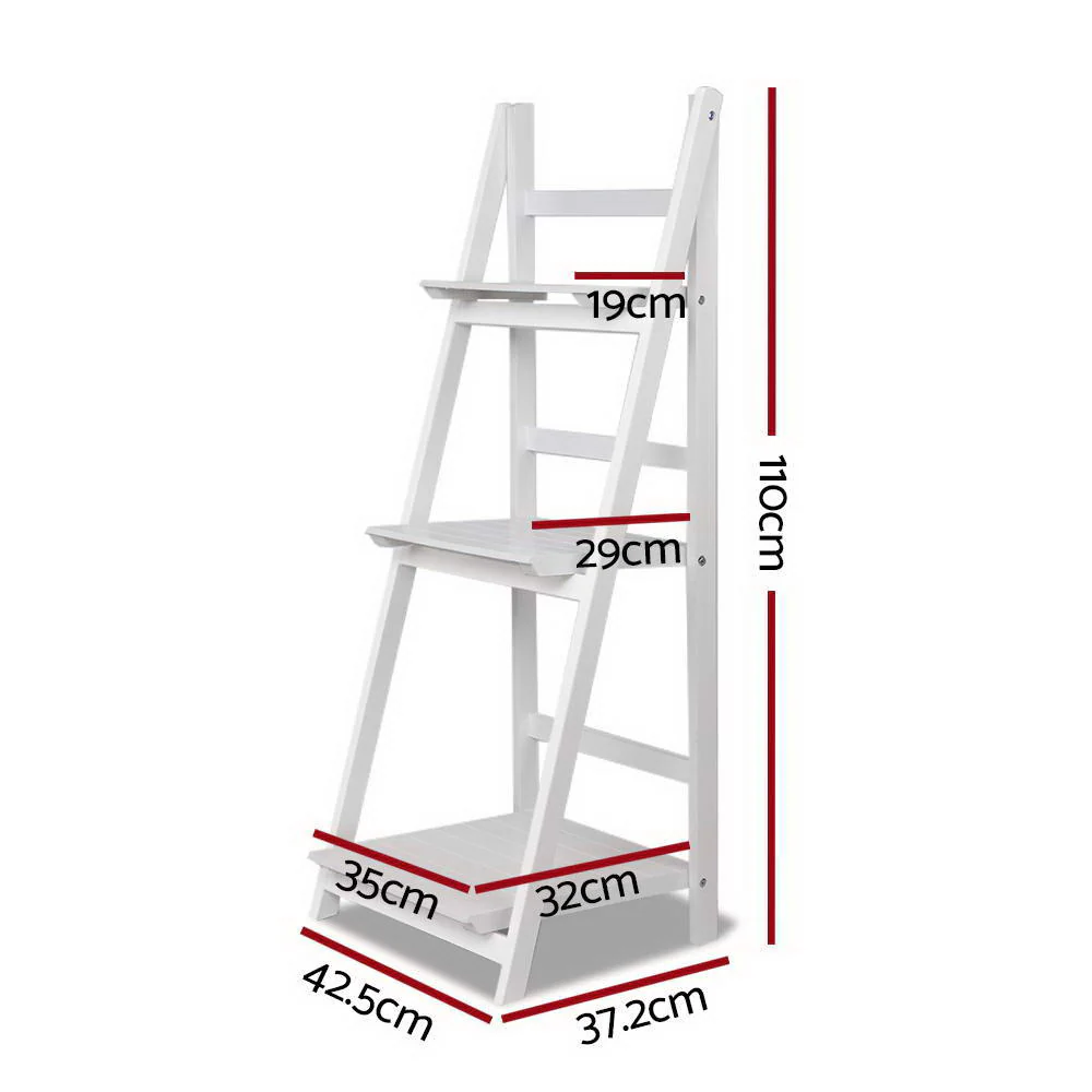 Artiss Bookshelf Corner Shelf 3 Tiers - Zane White - Nurns