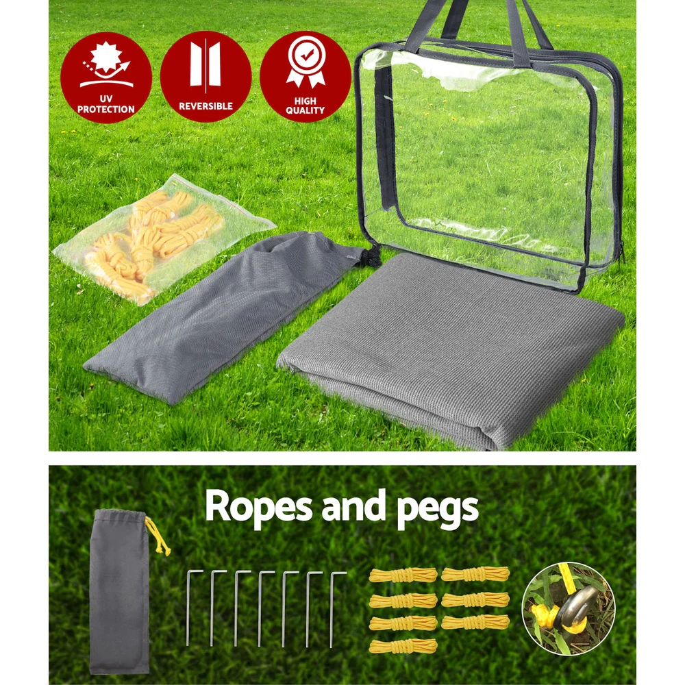 Caravan Privacy Screen Roll Out Awning 2.1x1.8M Sun Shade Pop Top End Wall Grey - Nurns