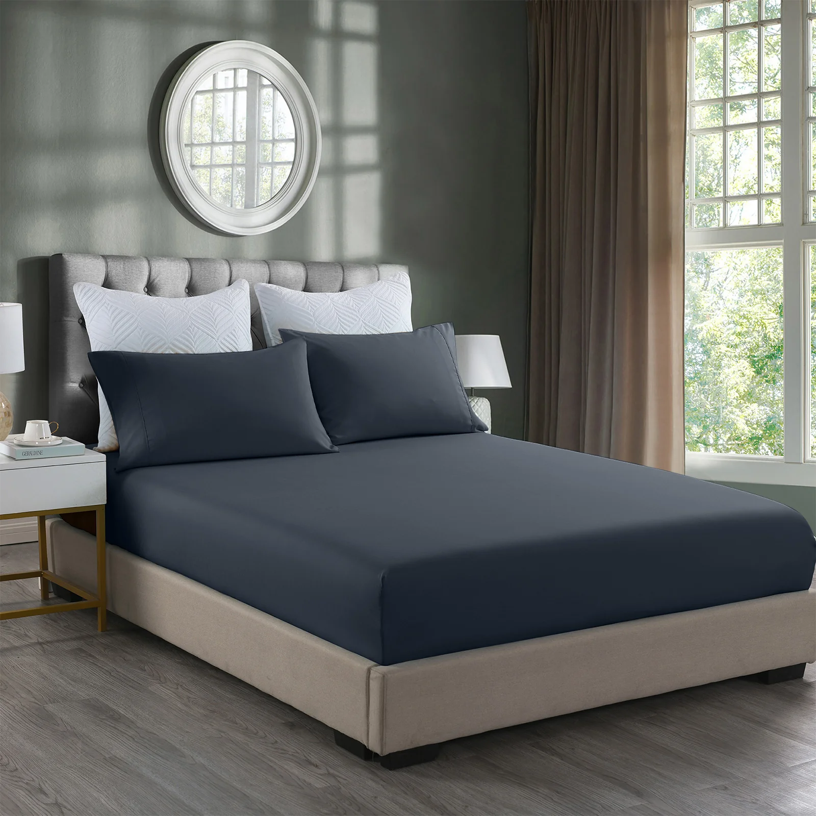 King Royal Comfort Bamboo Cooling 2000TC 3-Piece Combo Set - Charcoal - Nurns