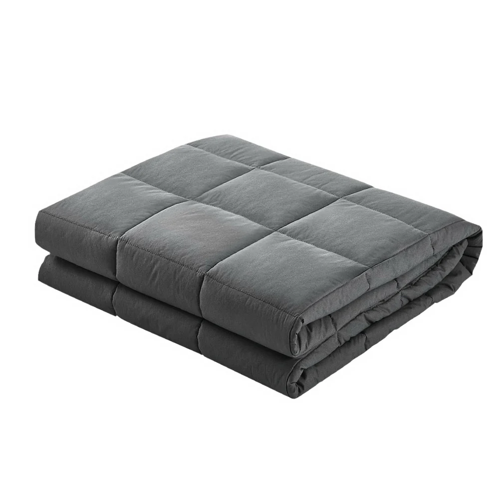 Wrigley Weighted Soft Blanket 7KG Heavy Gravity Microfibre Cover Glass Beads Calming Sleep Anxiety Relief - Grey - Nurns
